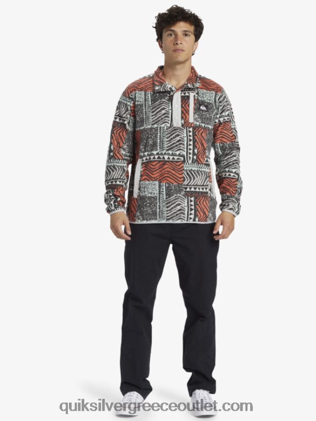 κανένας προορισμός snap fleece πουλόβερ Quiksilver άνδρες 66LP841041 ο φρέσκος σολομός ξεφυσήθηκε