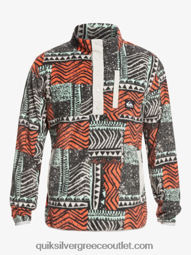 κανένας προορισμός snap fleece πουλόβερ Quiksilver άνδρες 66LP841041 ο φρέσκος σολομός ξεφυσήθηκε