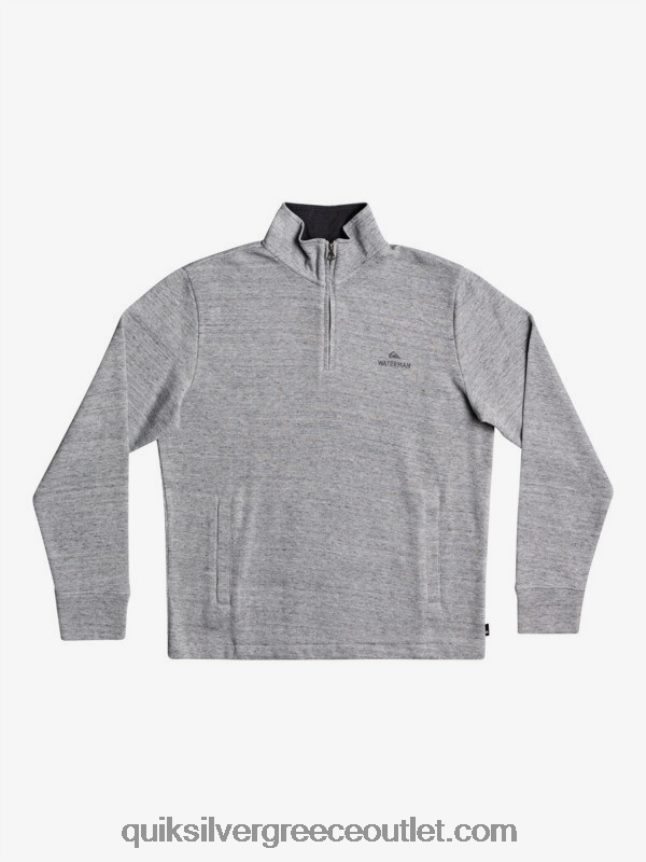 waterman pointurf φούτερ με φερμουάρ mock λαιμόκοψη Quiksilver άνδρες 66LP841800 ανοιχτό γκρι ρείκι