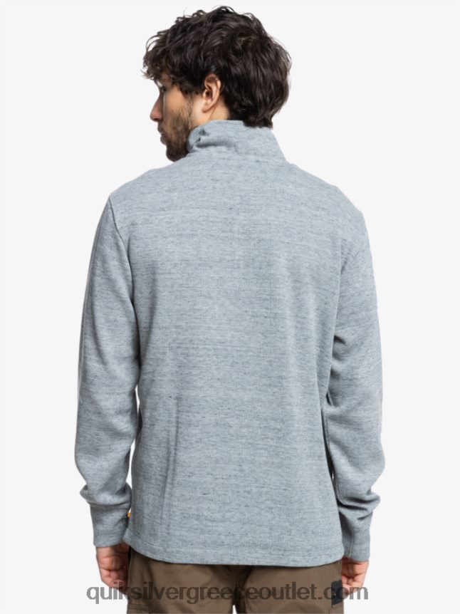 waterman pointurf φούτερ με φερμουάρ mock λαιμόκοψη Quiksilver άνδρες 66LP841800 ανοιχτό γκρι ρείκι