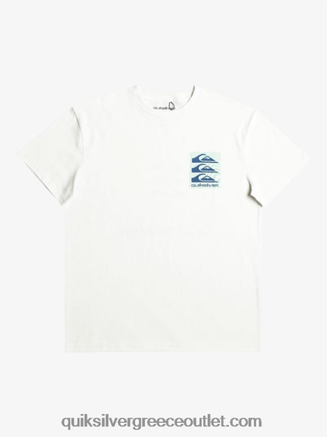 μπλουζάκι με στρεβλά σχέδια Quiksilver άνδρες 66LP841013 Χιονάτη