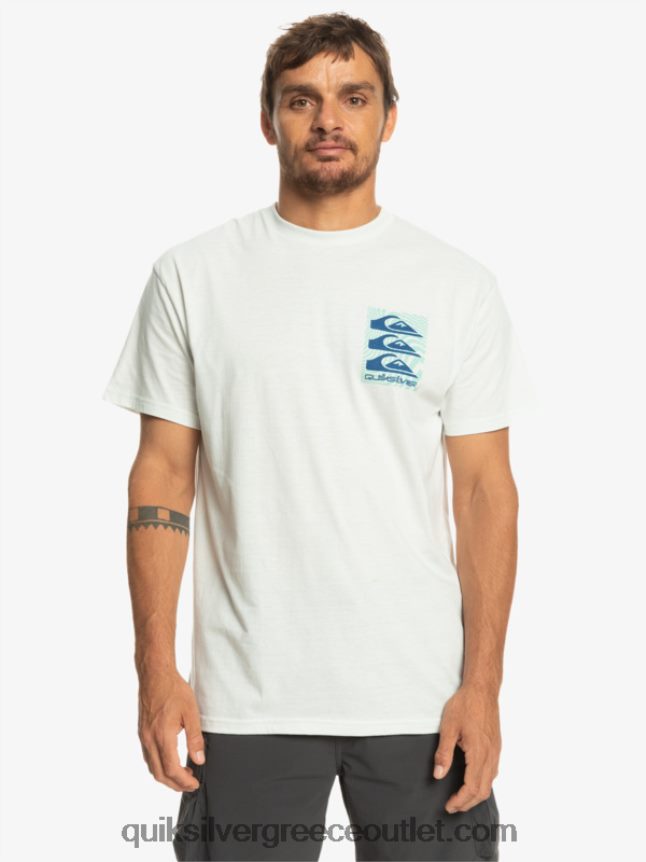 μπλουζάκι με στρεβλά σχέδια Quiksilver άνδρες 66LP841013 Χιονάτη