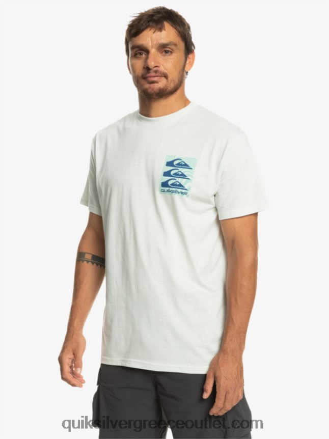 μπλουζάκι με στρεβλά σχέδια Quiksilver άνδρες 66LP841013 Χιονάτη