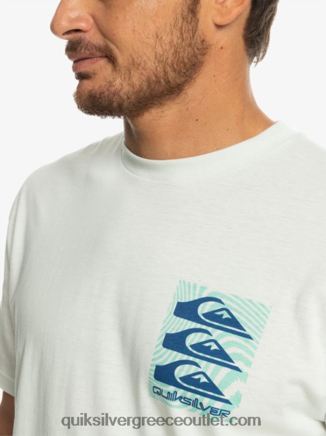 μπλουζάκι με στρεβλά σχέδια Quiksilver άνδρες 66LP841013 Χιονάτη