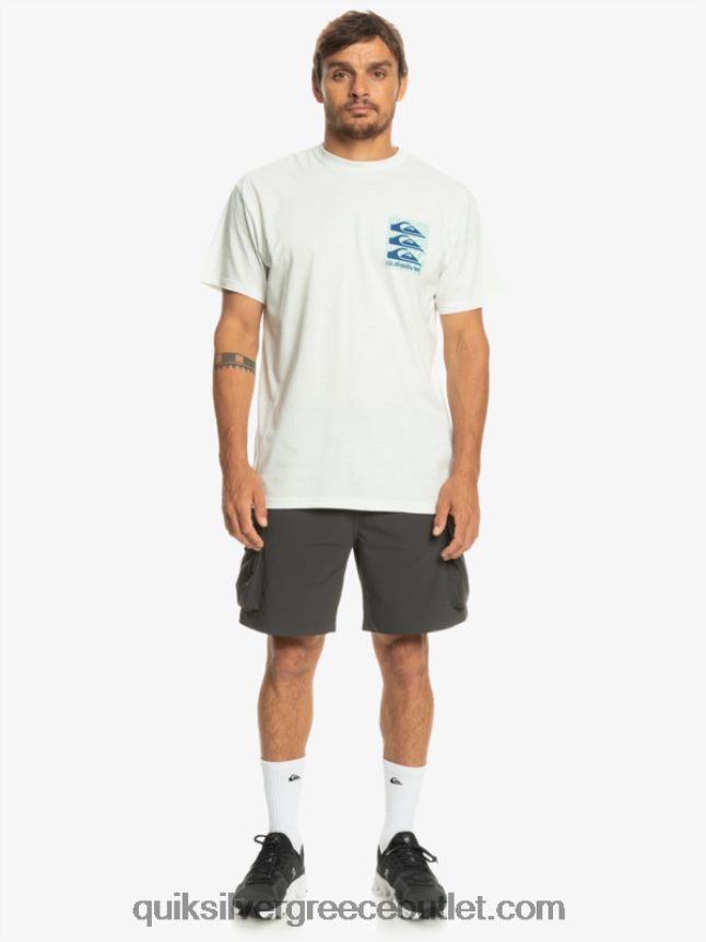 μπλουζάκι με στρεβλά σχέδια Quiksilver άνδρες 66LP841013 Χιονάτη
