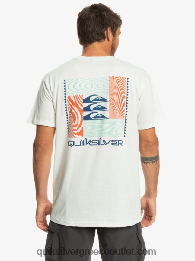 μπλουζάκι με στρεβλά σχέδια Quiksilver άνδρες 66LP841013 Χιονάτη