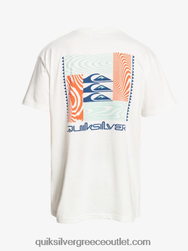 μπλουζάκι με στρεβλά σχέδια Quiksilver άνδρες 66LP841013 Χιονάτη