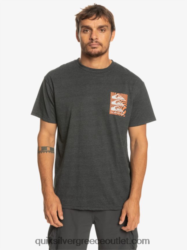 μπλουζάκι με στρεβλά σχέδια Quiksilver άνδρες 66LP841014 φάντασμα