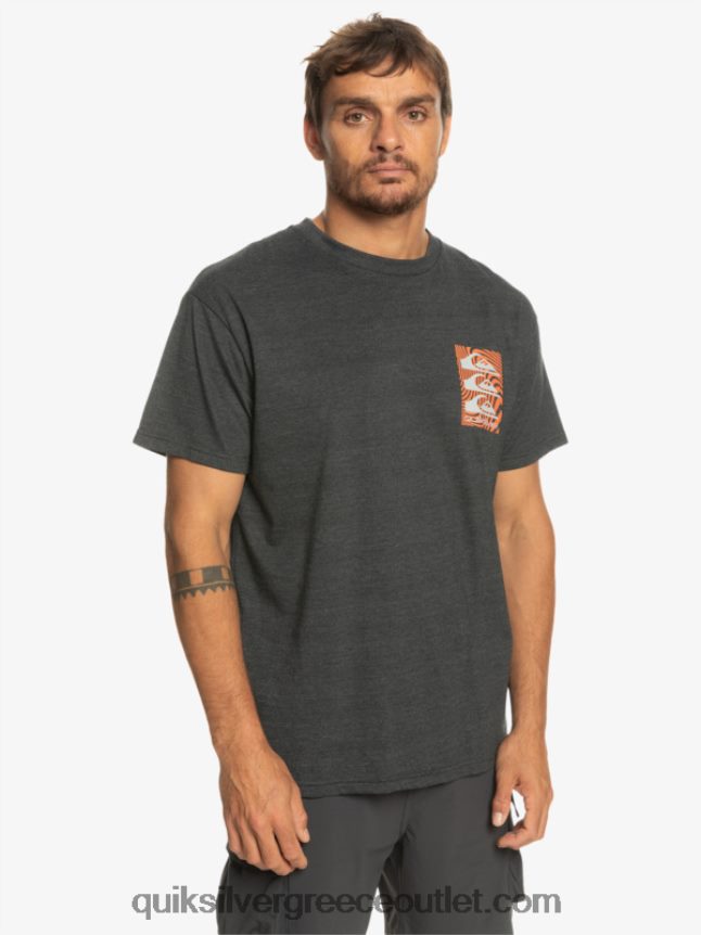 μπλουζάκι με στρεβλά σχέδια Quiksilver άνδρες 66LP841014 φάντασμα