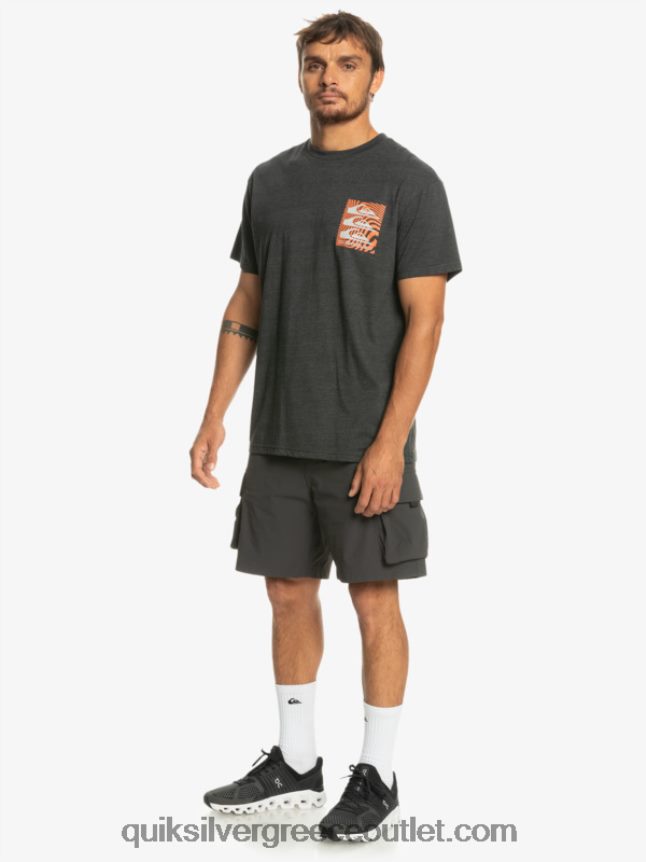μπλουζάκι με στρεβλά σχέδια Quiksilver άνδρες 66LP841014 φάντασμα