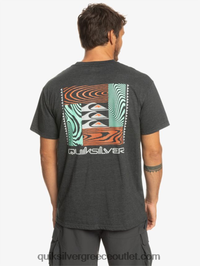 μπλουζάκι με στρεβλά σχέδια Quiksilver άνδρες 66LP841014 φάντασμα