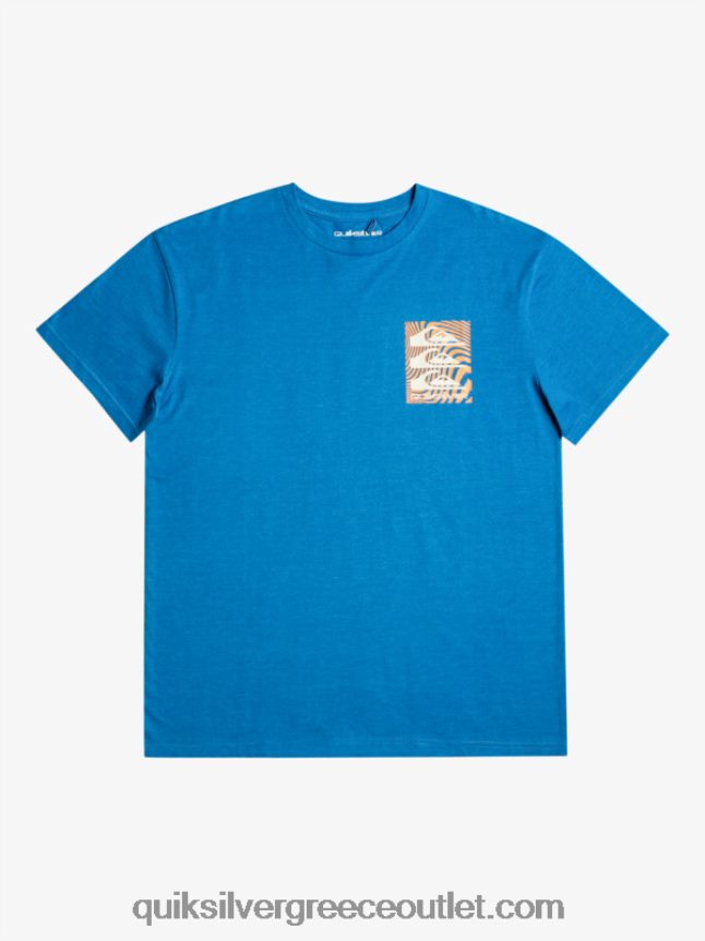 μπλουζάκι με στρεβλά σχέδια Quiksilver άνδρες 66LP841015 αναπνευστήρας μπλε