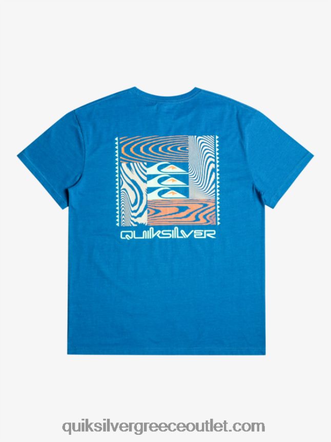 μπλουζάκι με στρεβλά σχέδια Quiksilver άνδρες 66LP841015 αναπνευστήρας μπλε