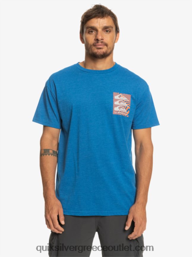 μπλουζάκι με στρεβλά σχέδια Quiksilver άνδρες 66LP841015 αναπνευστήρας μπλε