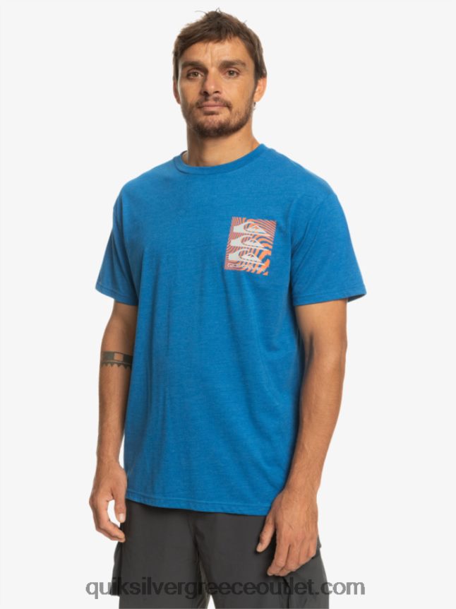 μπλουζάκι με στρεβλά σχέδια Quiksilver άνδρες 66LP841015 αναπνευστήρας μπλε