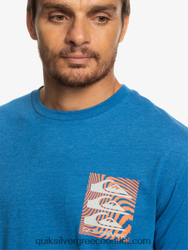 μπλουζάκι με στρεβλά σχέδια Quiksilver άνδρες 66LP841015 αναπνευστήρας μπλε
