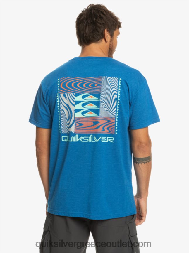 μπλουζάκι με στρεβλά σχέδια Quiksilver άνδρες 66LP841015 αναπνευστήρας μπλε