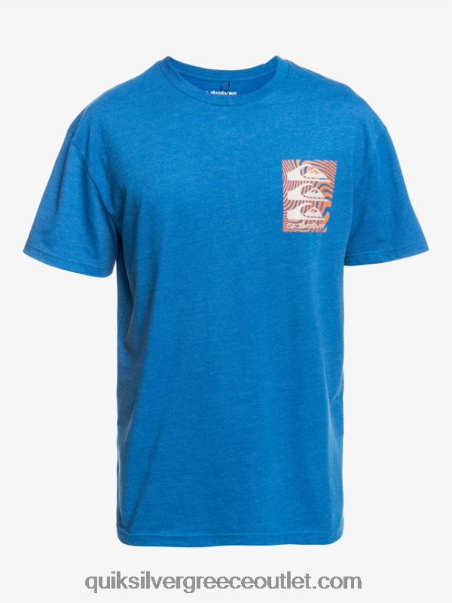 μπλουζάκι με στρεβλά σχέδια Quiksilver άνδρες 66LP841015 αναπνευστήρας μπλε