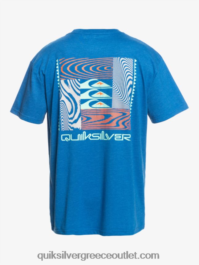 μπλουζάκι με στρεβλά σχέδια Quiksilver άνδρες 66LP841015 αναπνευστήρας μπλε