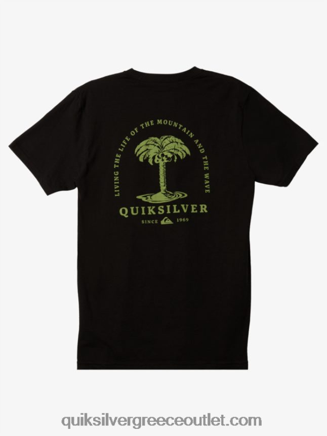 μπλουζάκι με φοίνικες θάλασσας Quiksilver άνδρες 66LP841024 μαύρος