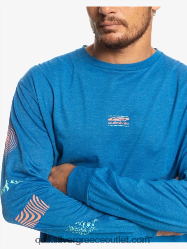 κομμάτι της φύσης μακρυμάνικο μπλουζάκι Quiksilver άνδρες 66LP841038 αναπνευστήρας μπλε