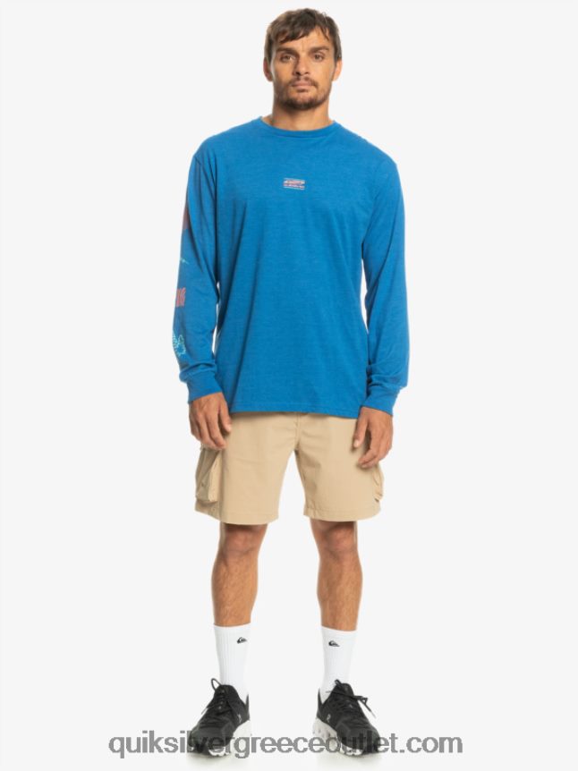 κομμάτι της φύσης μακρυμάνικο μπλουζάκι Quiksilver άνδρες 66LP841038 αναπνευστήρας μπλε