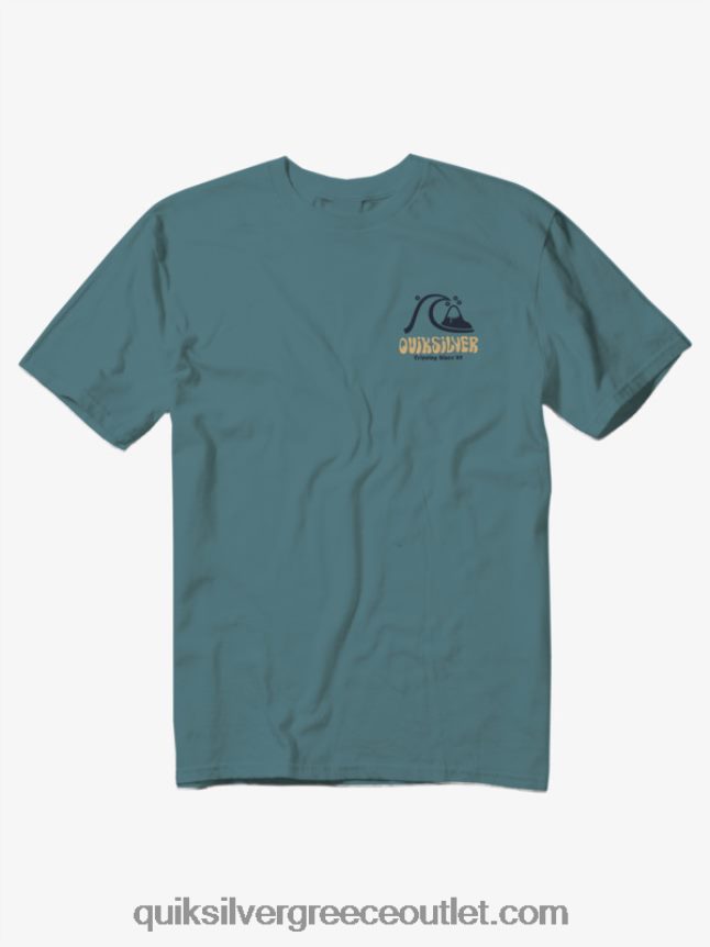 μπλουζάκι με φοίνικες Quiksilver άνδρες 66LP841099 μπλε της Βρετάνης