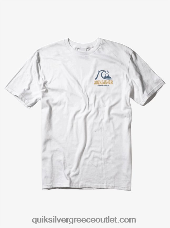 μπλουζάκι με φοίνικες Quiksilver άνδρες 66LP841100 αντίκα λευκό