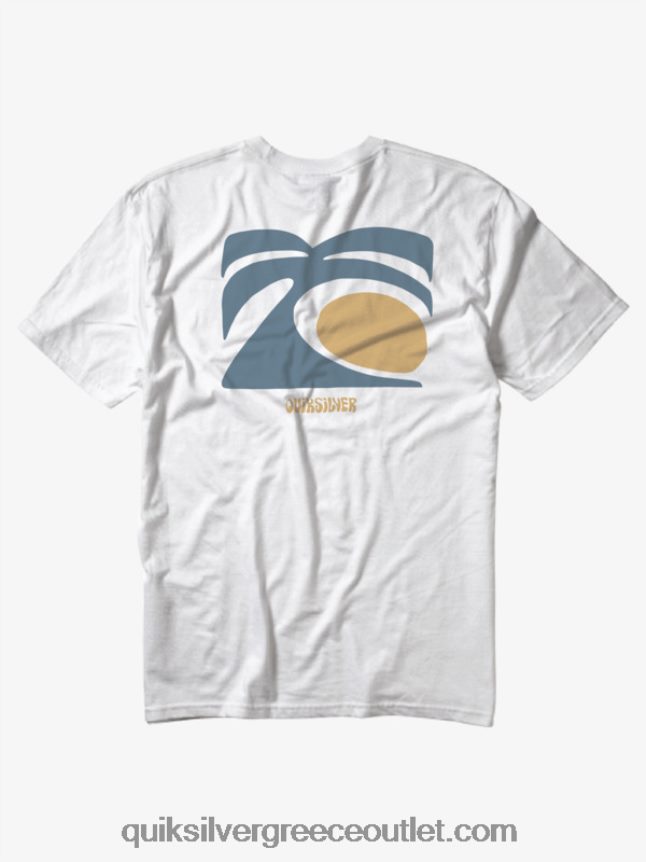 μπλουζάκι με φοίνικες Quiksilver άνδρες 66LP841100 αντίκα λευκό