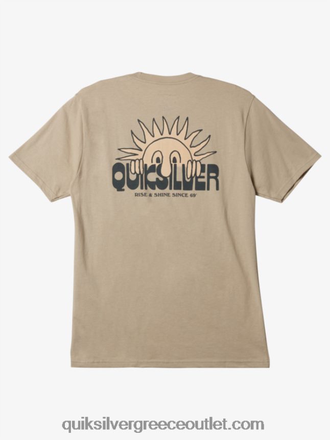 μπλουζάκι ανόδου & λάμψης Quiksilver άνδρες 66LP841116 plaza taupe