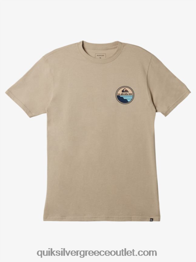γραφικό ταξιδιωτικό μπλουζάκι Quiksilver άνδρες 66LP841146 plaza taupe
