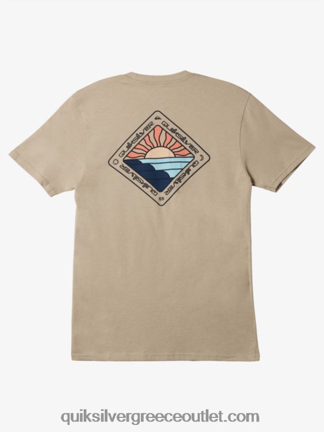 γραφικό ταξιδιωτικό μπλουζάκι Quiksilver άνδρες 66LP841146 plaza taupe