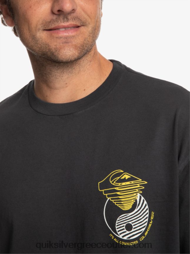 εκεί έξω μπλουζάκι Quiksilver άνδρες 66LP841167 μαύρος