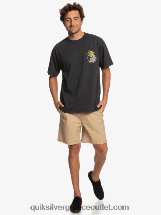 εκεί έξω μπλουζάκι Quiksilver άνδρες 66LP841167 μαύρος