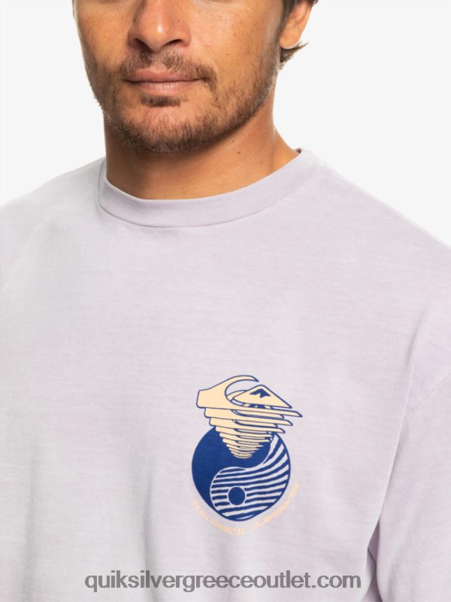 εκεί έξω μπλουζάκι Quiksilver άνδρες 66LP841168 παστέλ λιλά