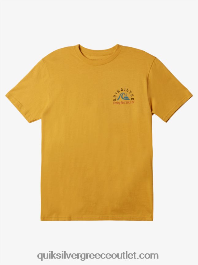 το αυθεντικό βαρέλι μπλουζάκι Quiksilver άνδρες 66LP841171 λαμπερό χρυσό