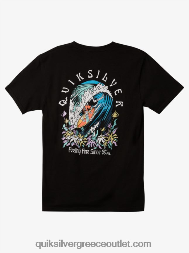 το αυθεντικό βαρέλι μπλουζάκι Quiksilver άνδρες 66LP841172 μαύρος