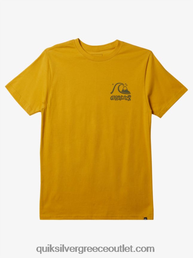 μπλουζάκι διαδρομής διαφυγής Quiksilver άνδρες 66LP84119 κρόκος κίτρινος