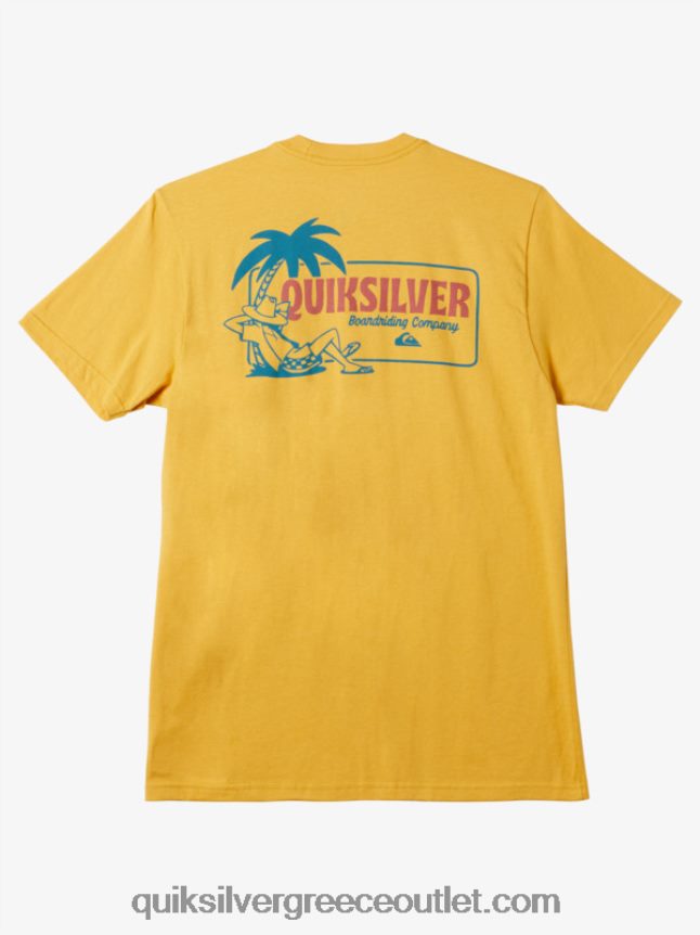 μπλουζάκι ώρας διαλείμματος Quiksilver άνδρες 66LP841193 λαμπερό χρυσό