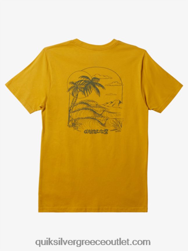 μπλουζάκι διαδρομής διαφυγής Quiksilver άνδρες 66LP84119 κρόκος κίτρινος