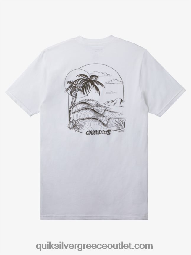 μπλουζάκι διαδρομής διαφυγής Quiksilver άνδρες 66LP84120 άσπρο