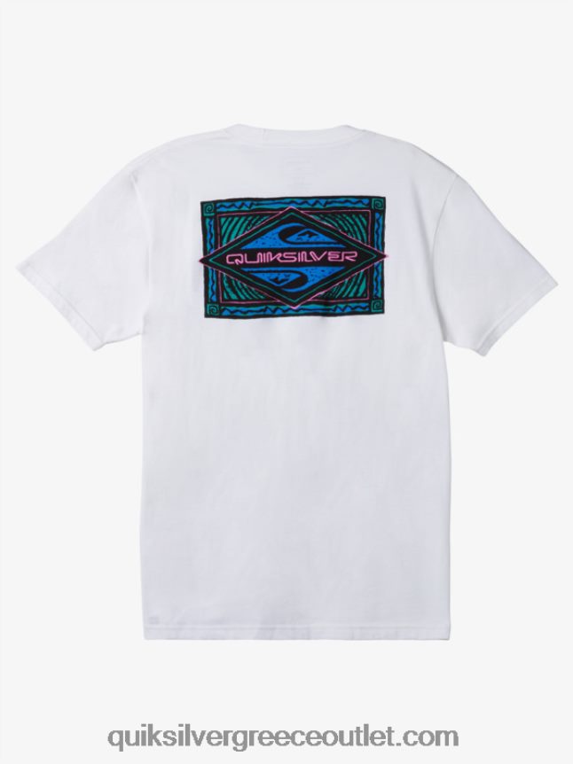 ζωντανό μπλουζάκι Quiksilver άνδρες 66LP84179 άσπρο