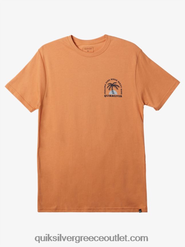 το κυματιστό μπλουζάκι Quiksilver άνδρες 66LP84186 μαύρισμα χαλκού