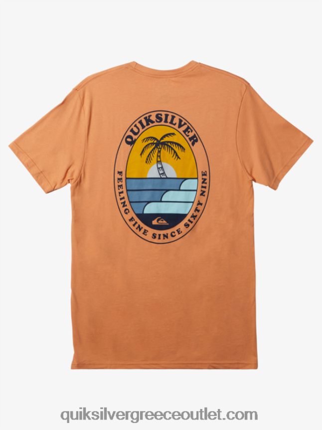 το κυματιστό μπλουζάκι Quiksilver άνδρες 66LP84186 μαύρισμα χαλκού