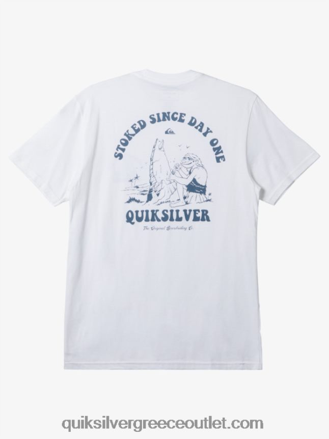 φουσκωμένο από την πρώτη μέρα μπλουζάκι Quiksilver άνδρες 66LP84230 άσπρο