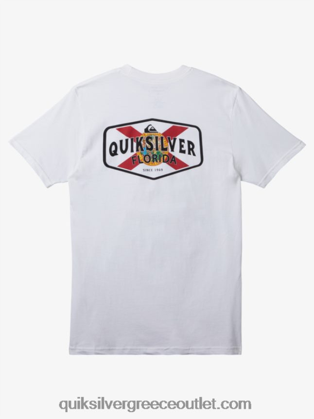 Μπλουζάκι από ακτή σε ακτή της Φλόριντα Quiksilver άνδρες 66LP84234 άσπρο