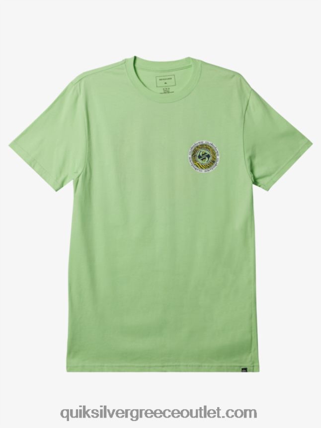 μπλουζάκι με κύκλους Quiksilver άνδρες 66LP84306 το πράσινο του παραδείσου