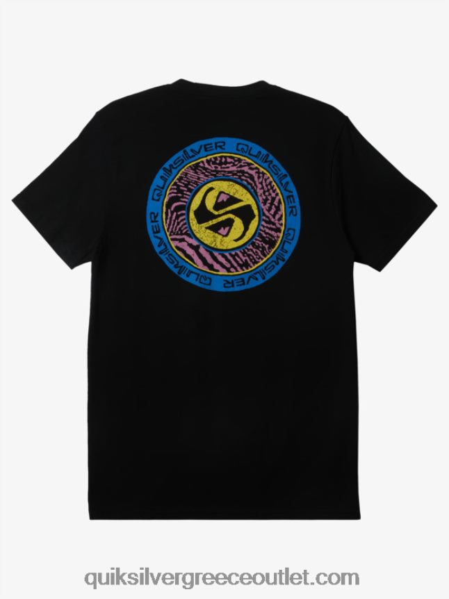 μπλουζάκι με κύκλους Quiksilver άνδρες 66LP84308 μαύρος