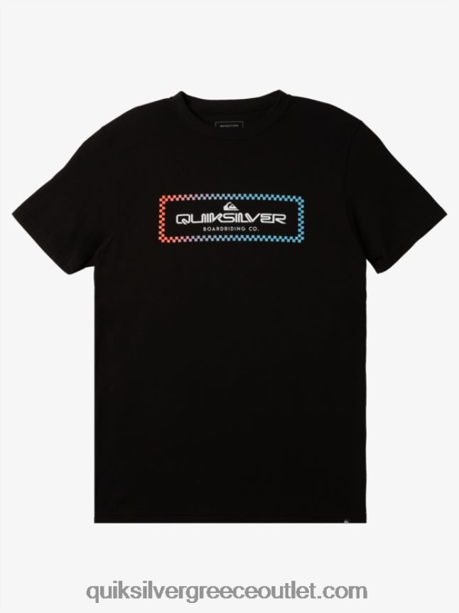 μπλουζάκι με επιταγή βροχής Quiksilver άνδρες 66LP84506 μαύρος
