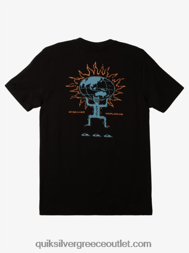 Κοντομάνικη μπλούζα Quiksilver άνδρες 66LP84575 μαύρος